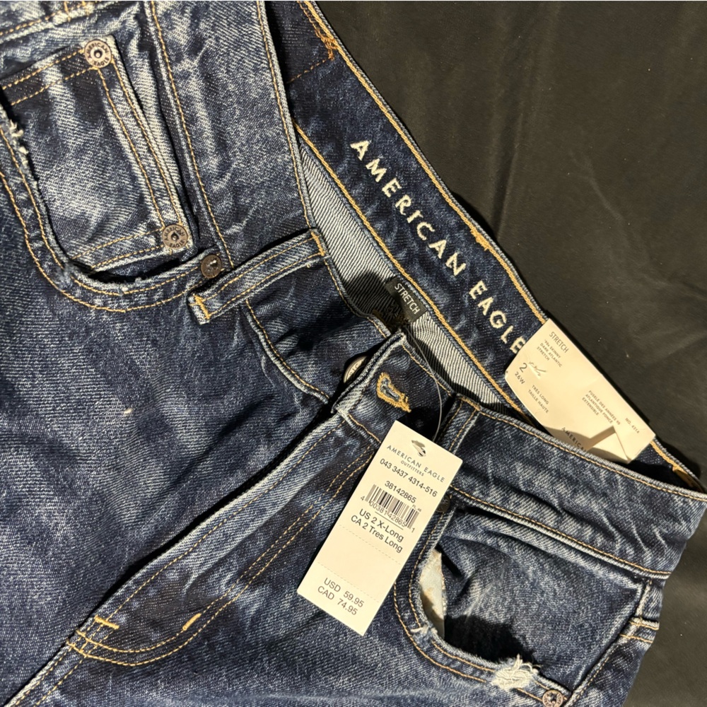 American Eagle Outfitters Dark Blue Straight Leg Jeans BNWT - Picture 6 of 7